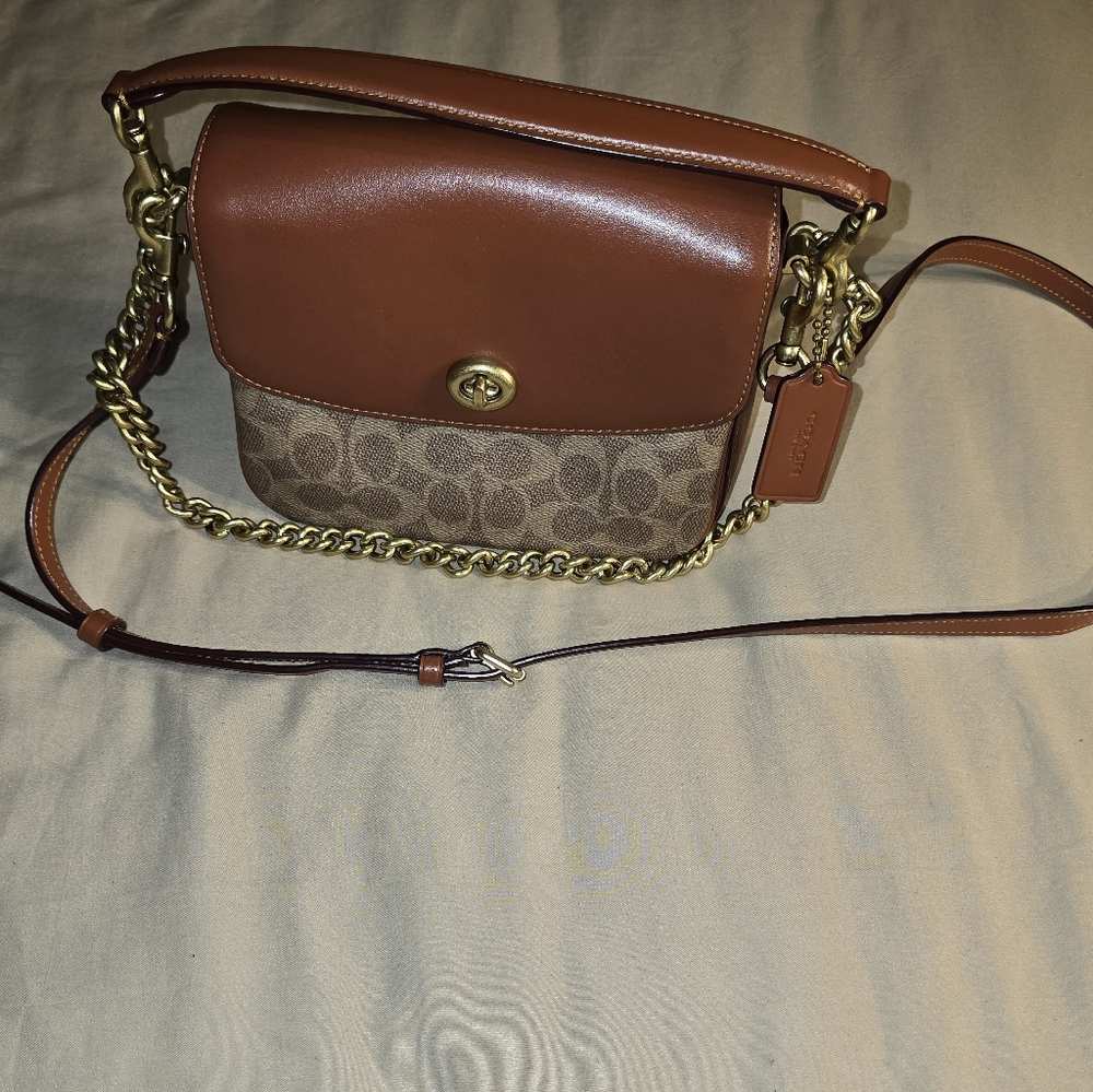 Coach Signature Canvas & Leather Flap Bag – Purchased in London 🇬🇧